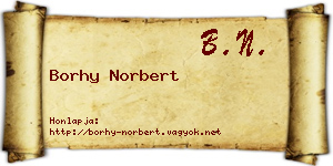 Borhy Norbert névjegykártya