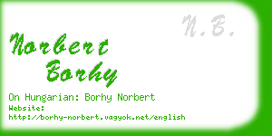 norbert borhy business card